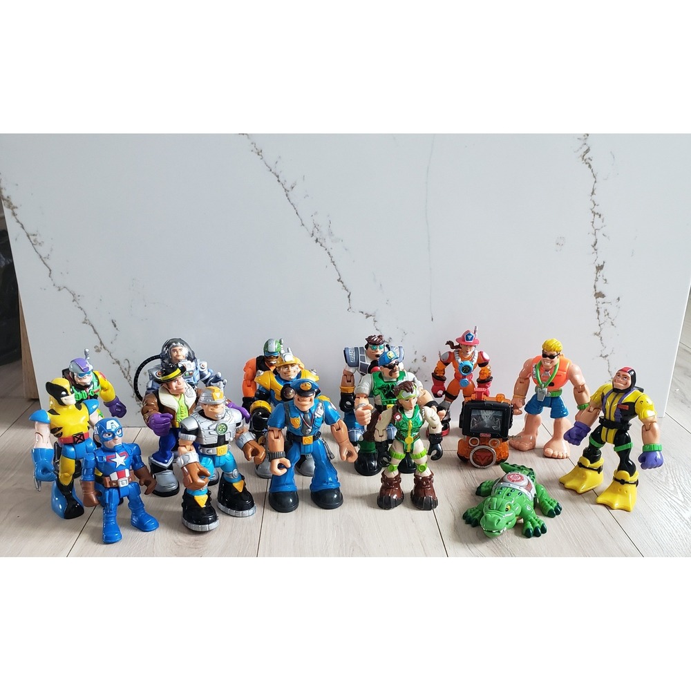 Fisher Price Rescue Heroes Action Figures Lot 16 Vtg Playskool Wildlife Marvel - Picture 7 of 7